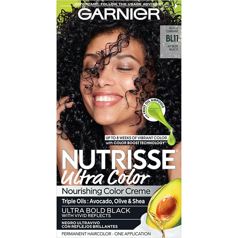 Garnier Nutrisse Ultra Color Nourishing Bold Permanent Hair Color Creme  BL11 Jet Blue Black - Shop Hair Care at H-E-B