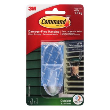Command Large Outdoor Window Hook - Clear