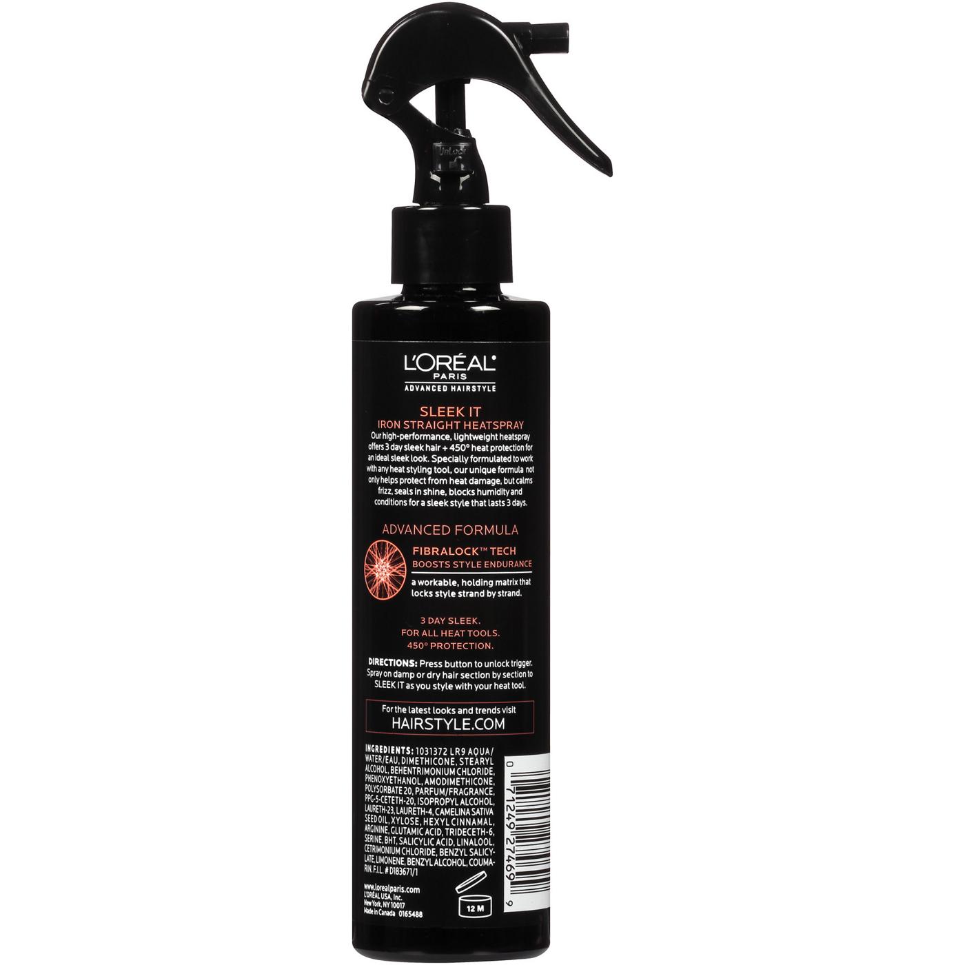 L'Oréal Paris Advanced Hairstyle SLEEK IT Iron Straight Heatspray; image 2 of 2