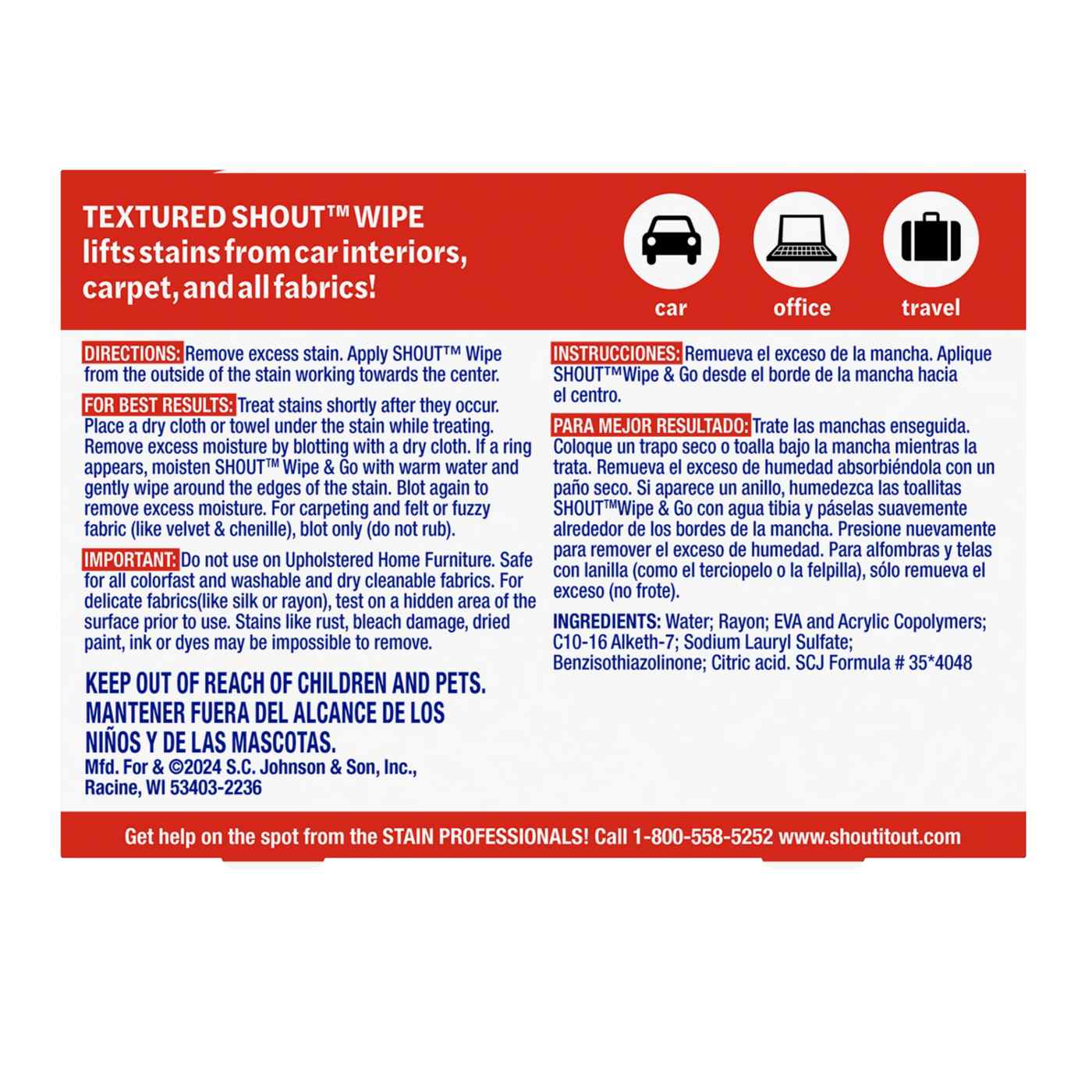 Shout Wipe & Go Instant Stain Remover Wipes; image 2 of 7