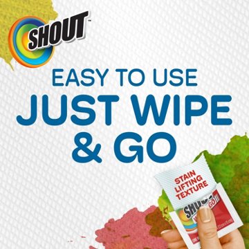 Shout Wipe & Go Instant Stain Remover Wipes, 12 ct