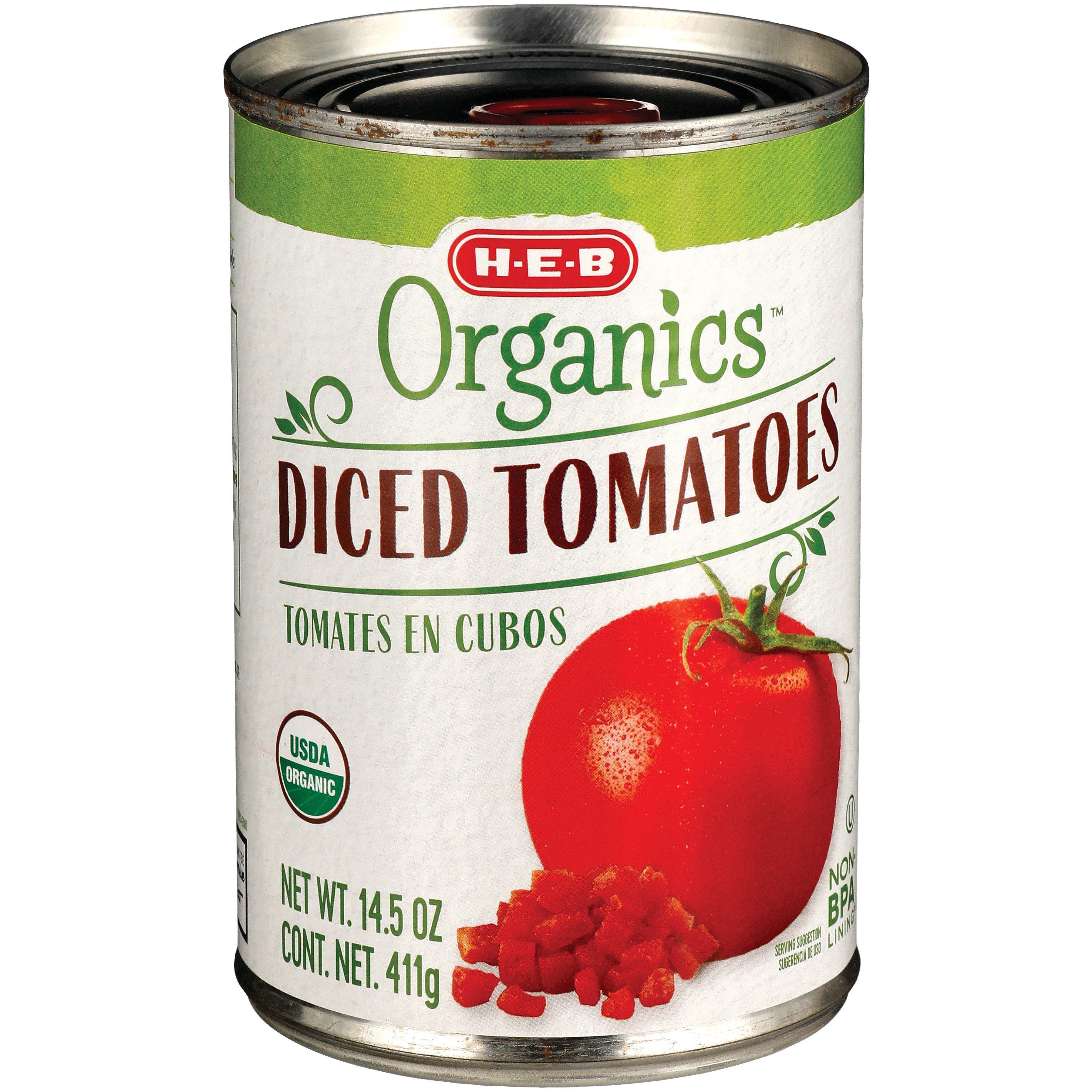 H E B Organics Diced Tomatoes Shop Vegetables At H E B