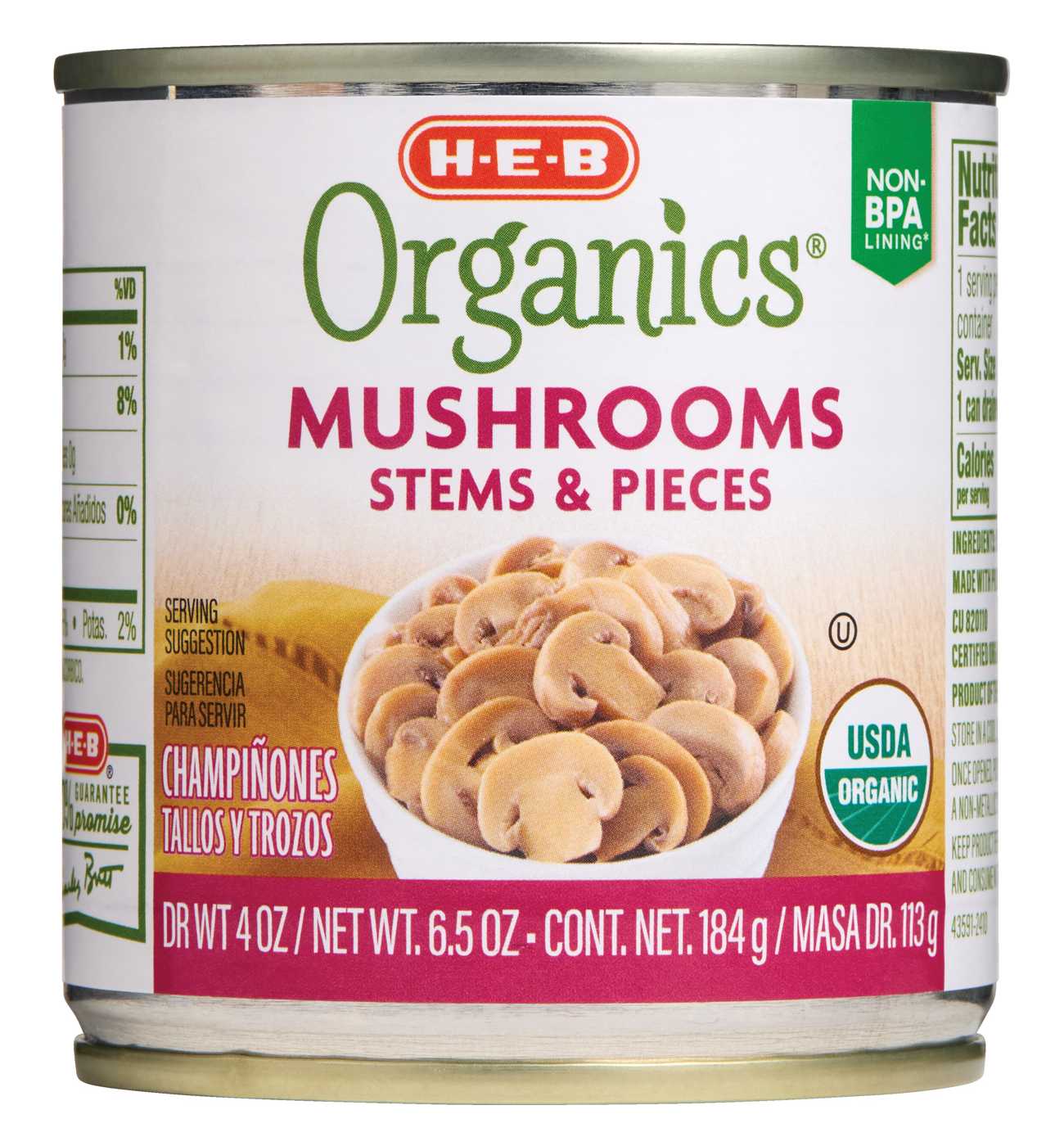 H-E-B Organics Mushrooms Stems & Pieces; image 1 of 3
