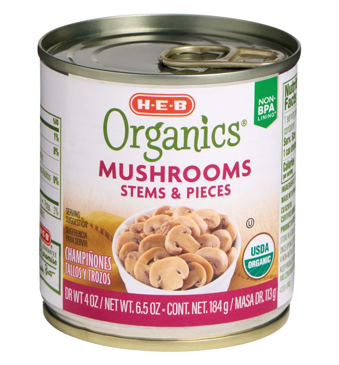 H-E-B Organics Mushrooms Stems & Pieces; image 2 of 3