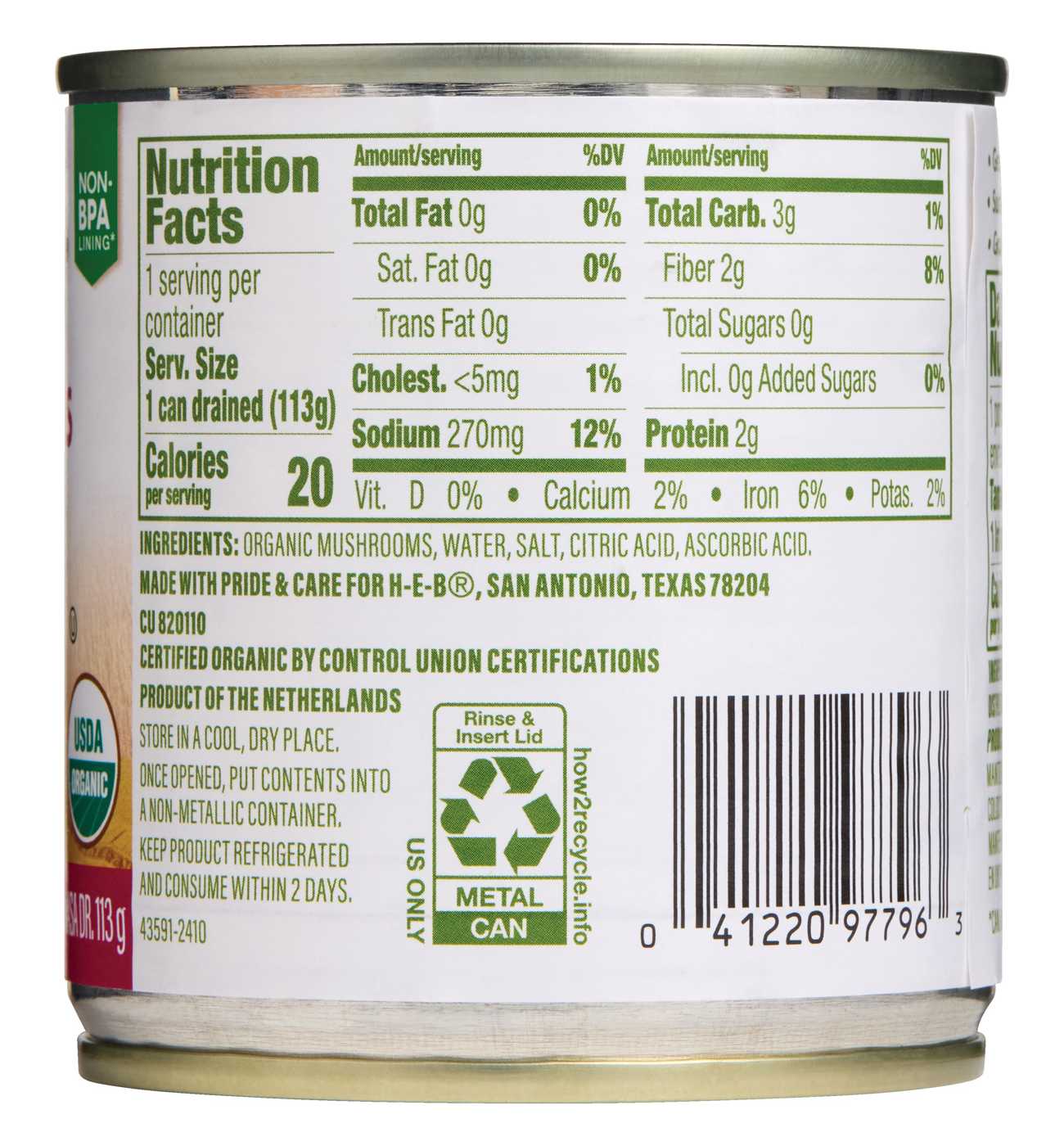 H-E-B Organics Mushrooms Stems & Pieces; image 3 of 3