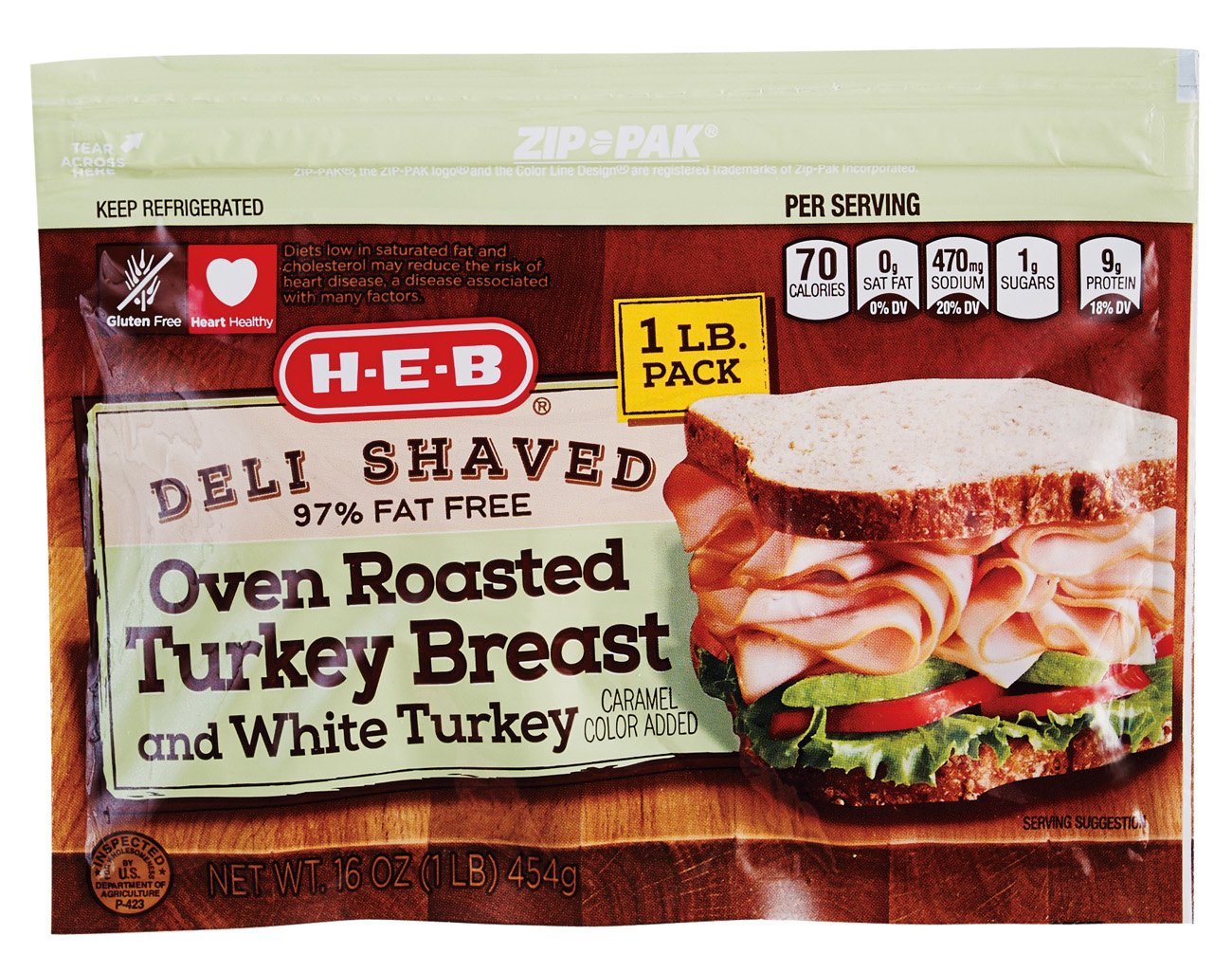 HEB Deli Shaved Oven Roasted Turkey Breast & White Turkey Shop Meat