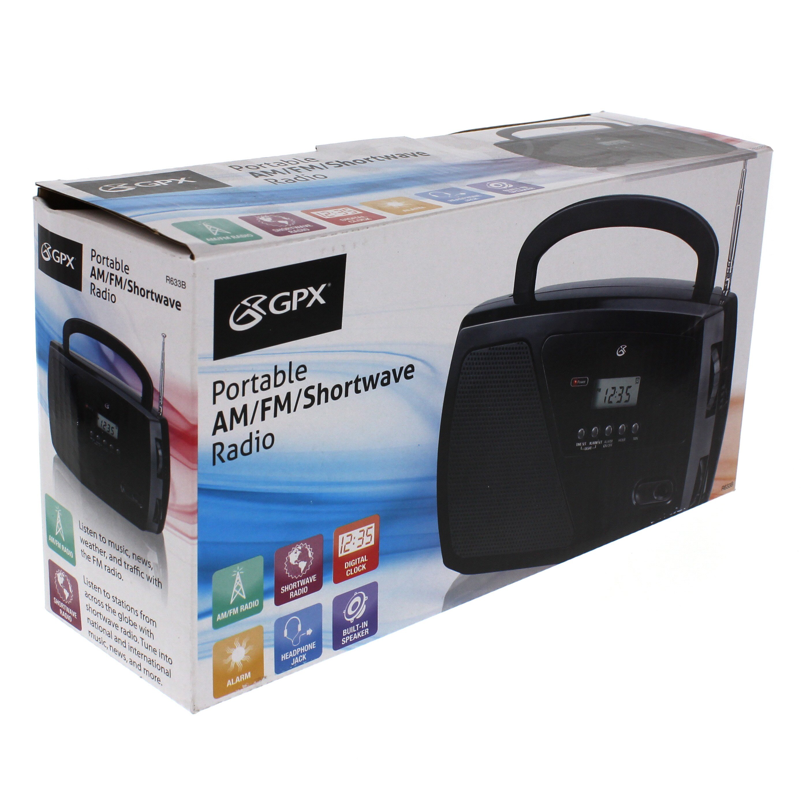 GPX Portable Shortwave AM/FM Clock Radio - Shop Radios & alarm clocks ...