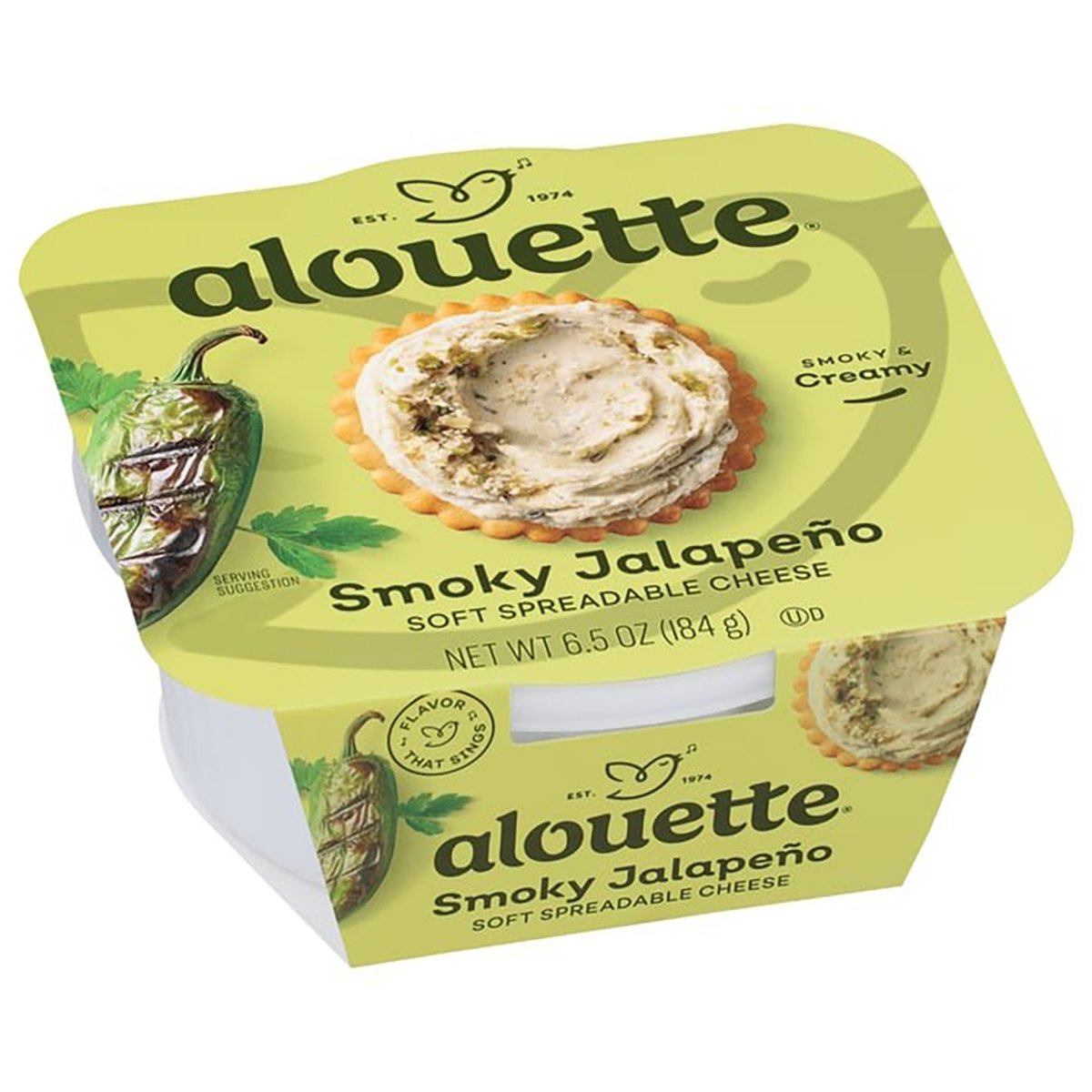 Alouette Smoky Jalapeno Soft Spreadable  Cheese, 6.5 oz