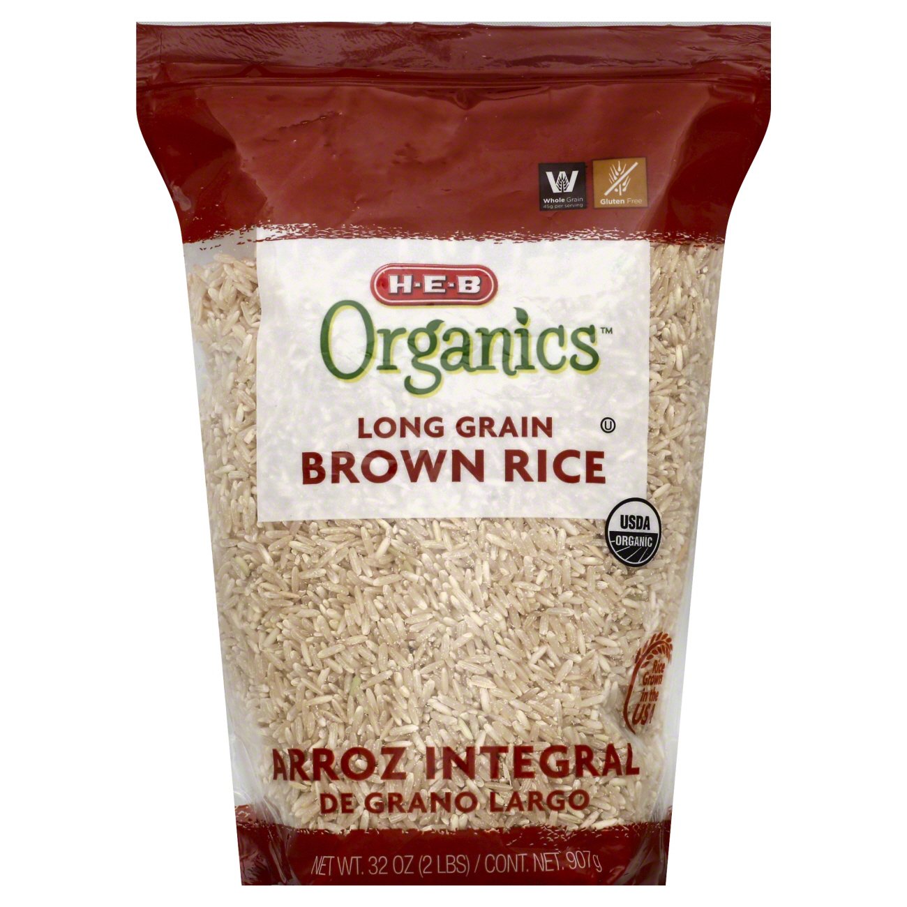 HEB Organics Long Grain Brown Rice Shop Rice & Grains at HEB