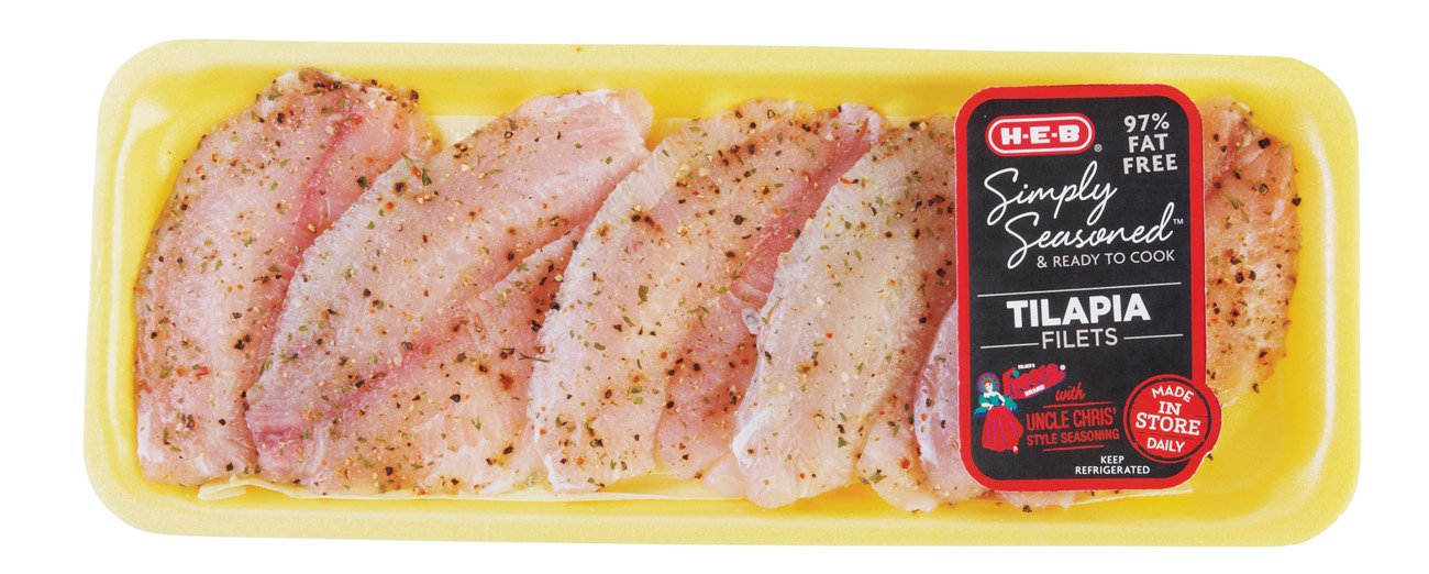 HEB Simply Seasoned Uncle Chris' Tilapia Fillet Shop Fish at HEB