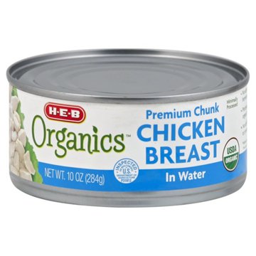 H-E-B Organics Premium Chunk Chicken Breast in Water, 10 oz