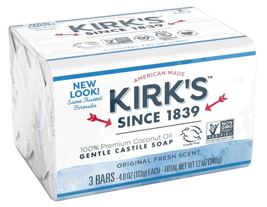 Kirk's Fragrance Free Gentle Castile Soap Bar Shop Hand & bar soap at