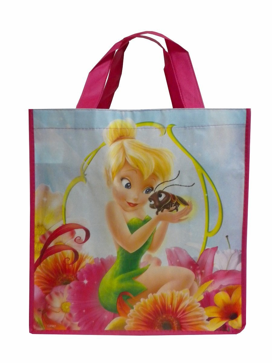 NEW Disney Tink Tinker Bell BLUE Demin Canvas Zippered Tote 