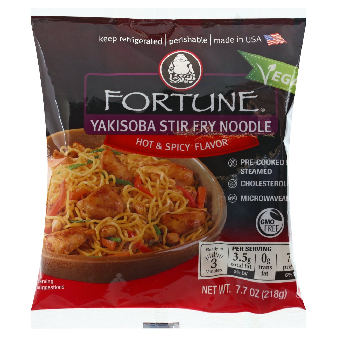 Fortune Yakisoba Hot and Spicy Stir Fry Noodle Shop Tofu & meat