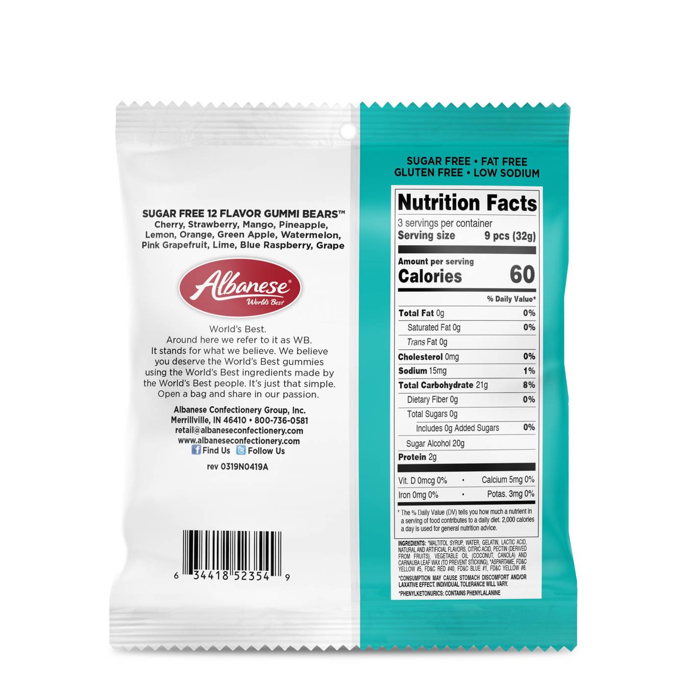 Albanese World's Best Sugar Free 12 Flavor Gummi Bears Shop Candy at HEB