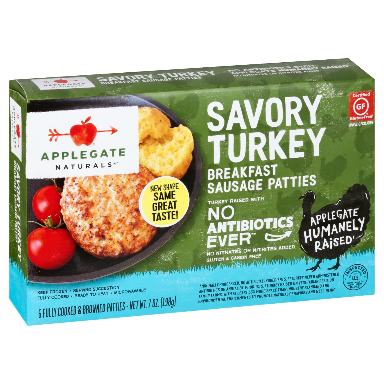 Applegate Natural Savory Turkey Breakfast Sausage Patties - Shop ...