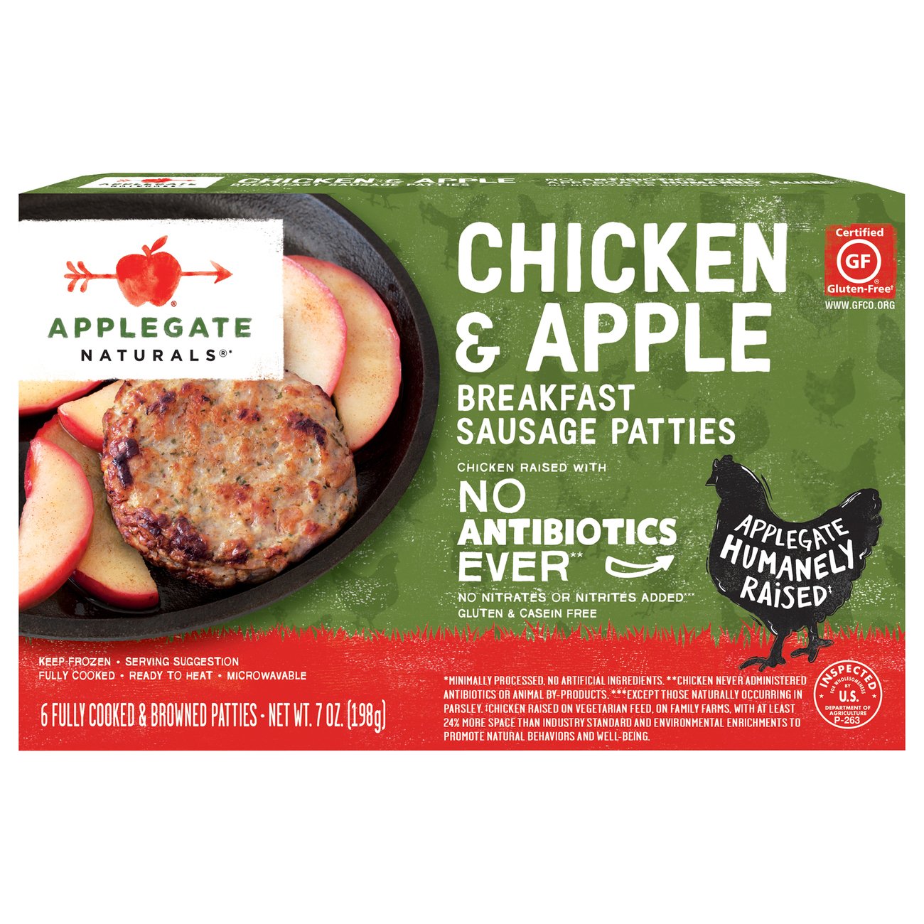 Applegate Naturals Chicken & Apple Breakfast Sausage Patties Shop