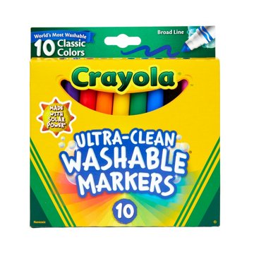 Crayola Broad Line Ultra-Clean Washable Markers, 10 pk