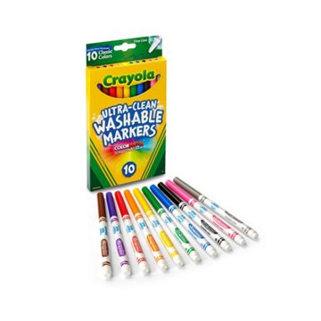 Crayola Fine Line Ultra-Clean Washable Markers, 10 pk
