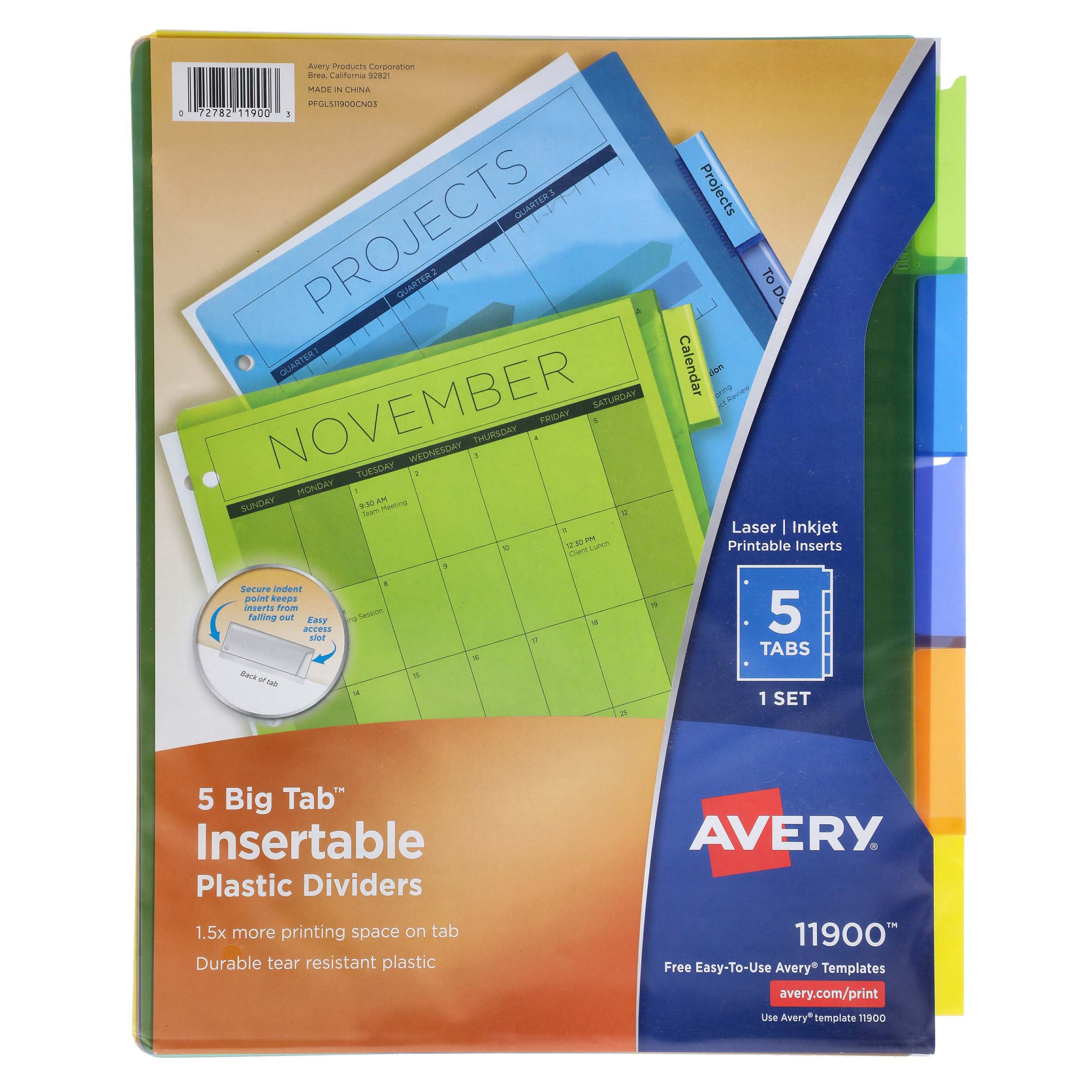 Avery Big Tab Insertable Plastic Dividers, Multicolor Shop Dividers