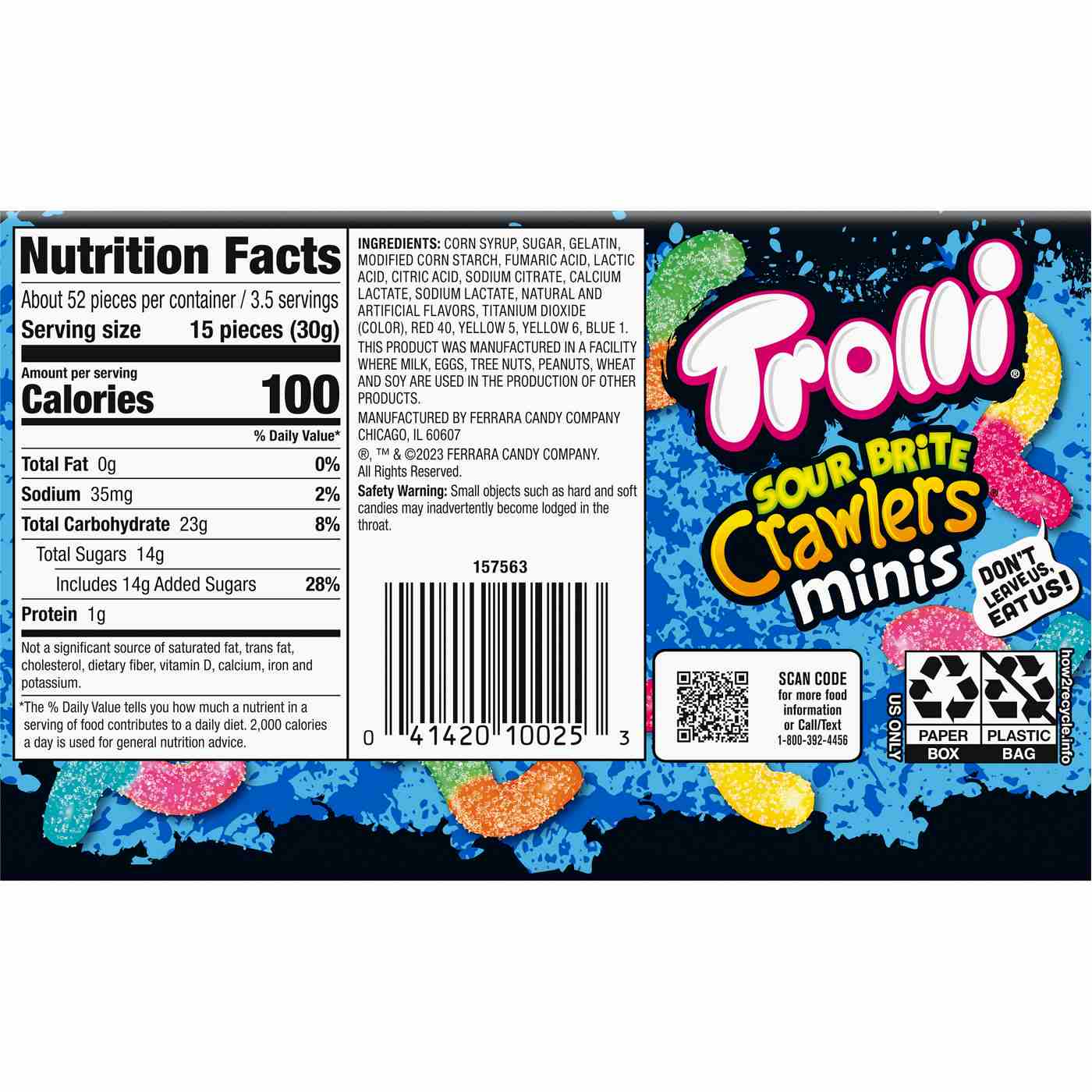 Trolli Sour Brite Crawlers Minis Theater Box Candy; image 5 of 5