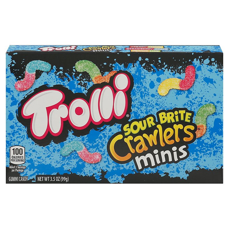 Image of Trolli Sour Brite Crawlers Minis candy which is peanut and tree nut free