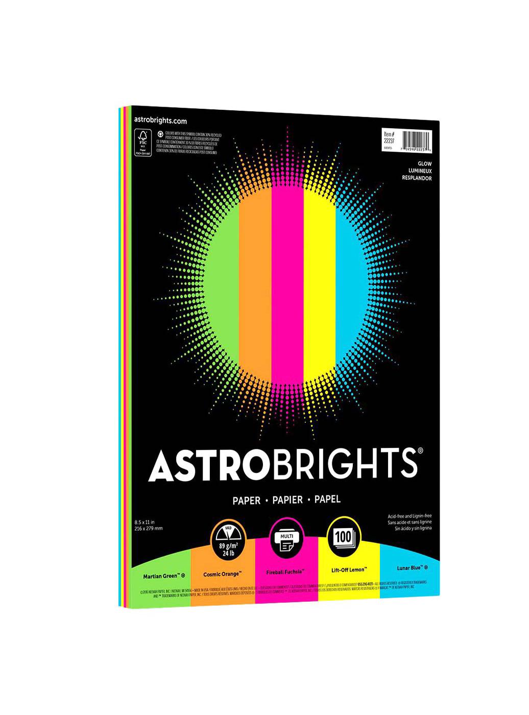 AstroBrights Glow 5-Color Assortment Letter Size Paper; image 1 of 3