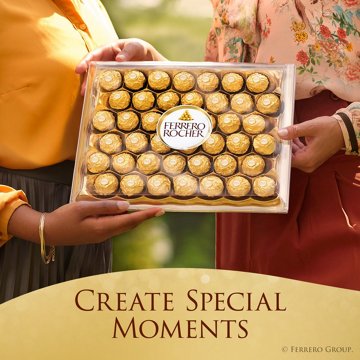 Ferrero Rocher Fine Hazelnut Chocolates Gift Cube, 18 pc