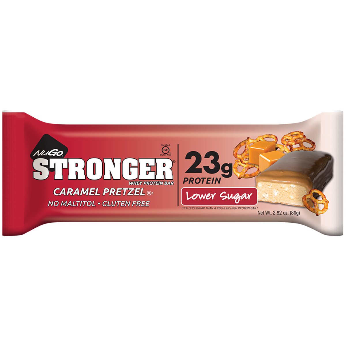 NuGo Stronger Caramel Pretzel Whey Protein Bar Shop Granola & snack