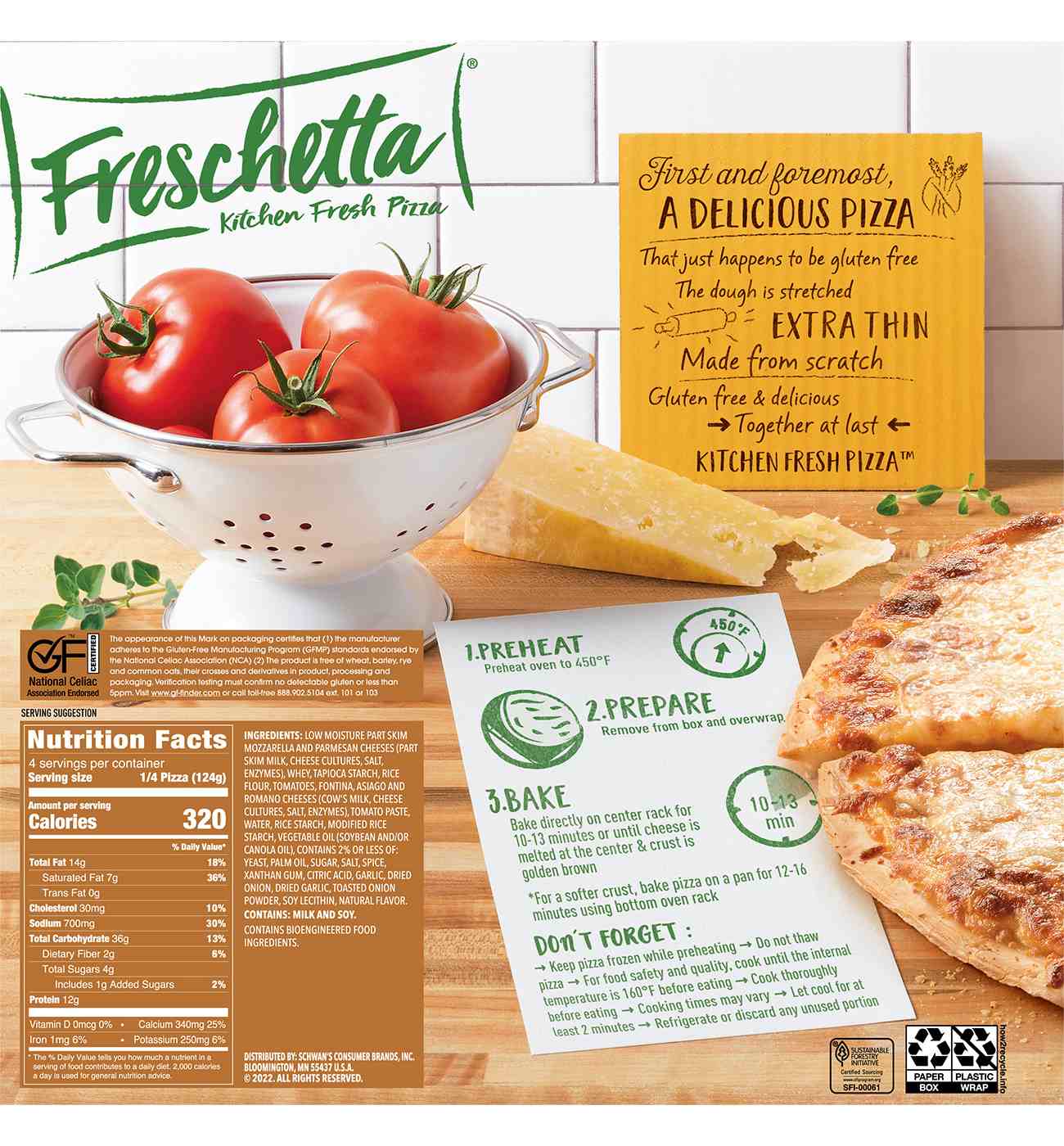 Freschetta Four Cheese Medley Gluten Free Thin Crust Frozen Pizza; image 6 of 7