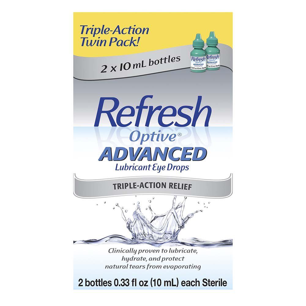 Refresh Optive Advanced Lubricant Eye Drops 2 pk Shop Eye Drops & Lubricants at HEB