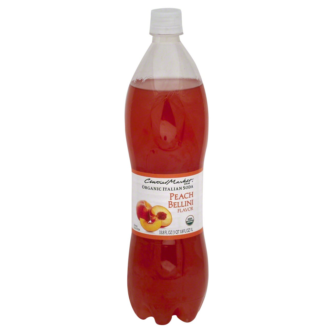 Central Market Organic Kombucha - Peach Bellini, 16 oz