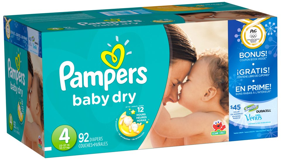 Pampers Baby Dry Sesame Street Super Pack Diapers Size 4 (22-37 LBS