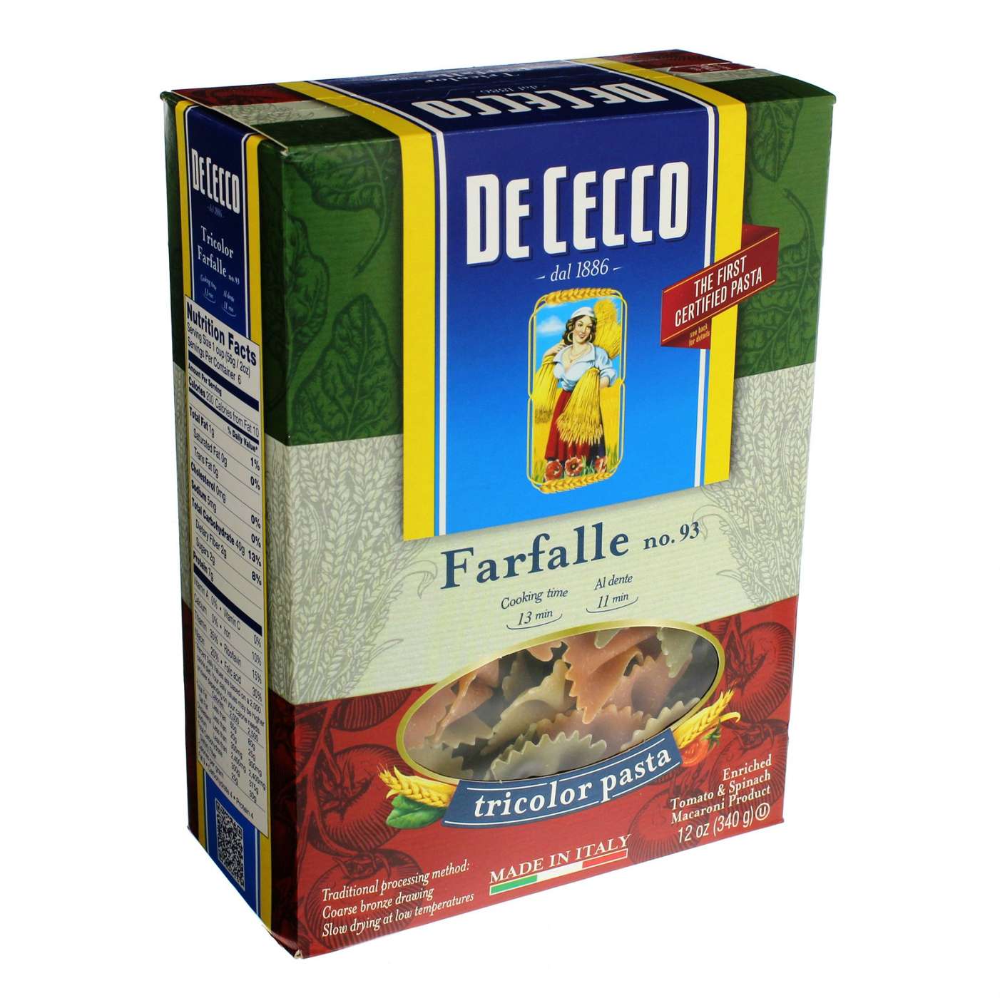 De Cecco Tri Colored Farfalle Pasta; image 1 of 2