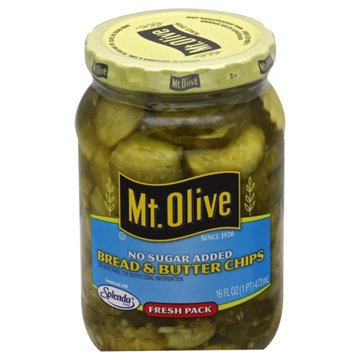 Mt. Olive No Sugar Added Bread & Butter Chips, 16 oz