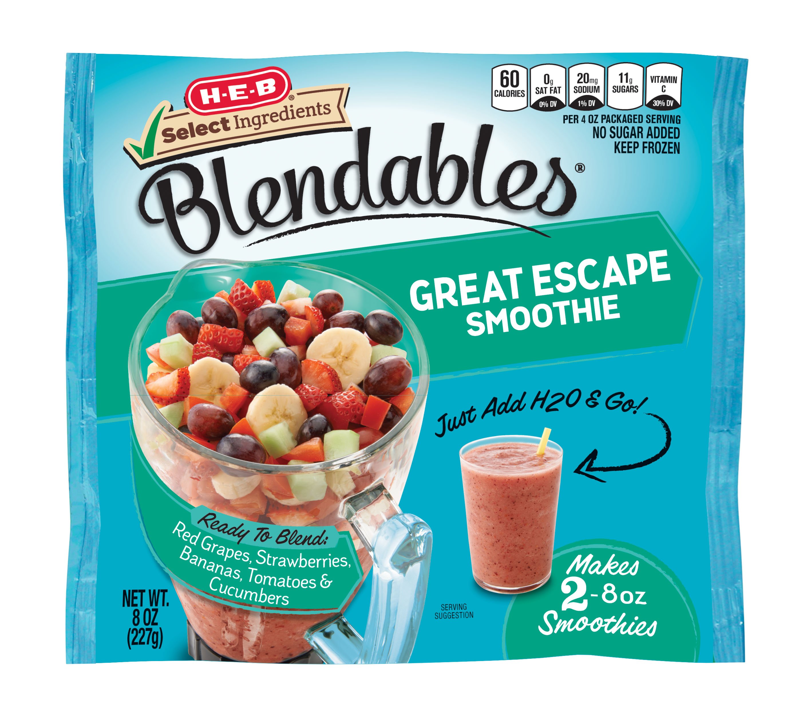 H-E-B Select Ingredients Blendables Great Escape Smoothie - Shop Juice ...