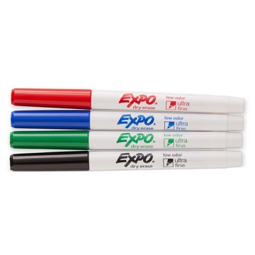 EXPO Ultra Fine Tip Dry Erase Markers - Assorted Ink, 4 pk