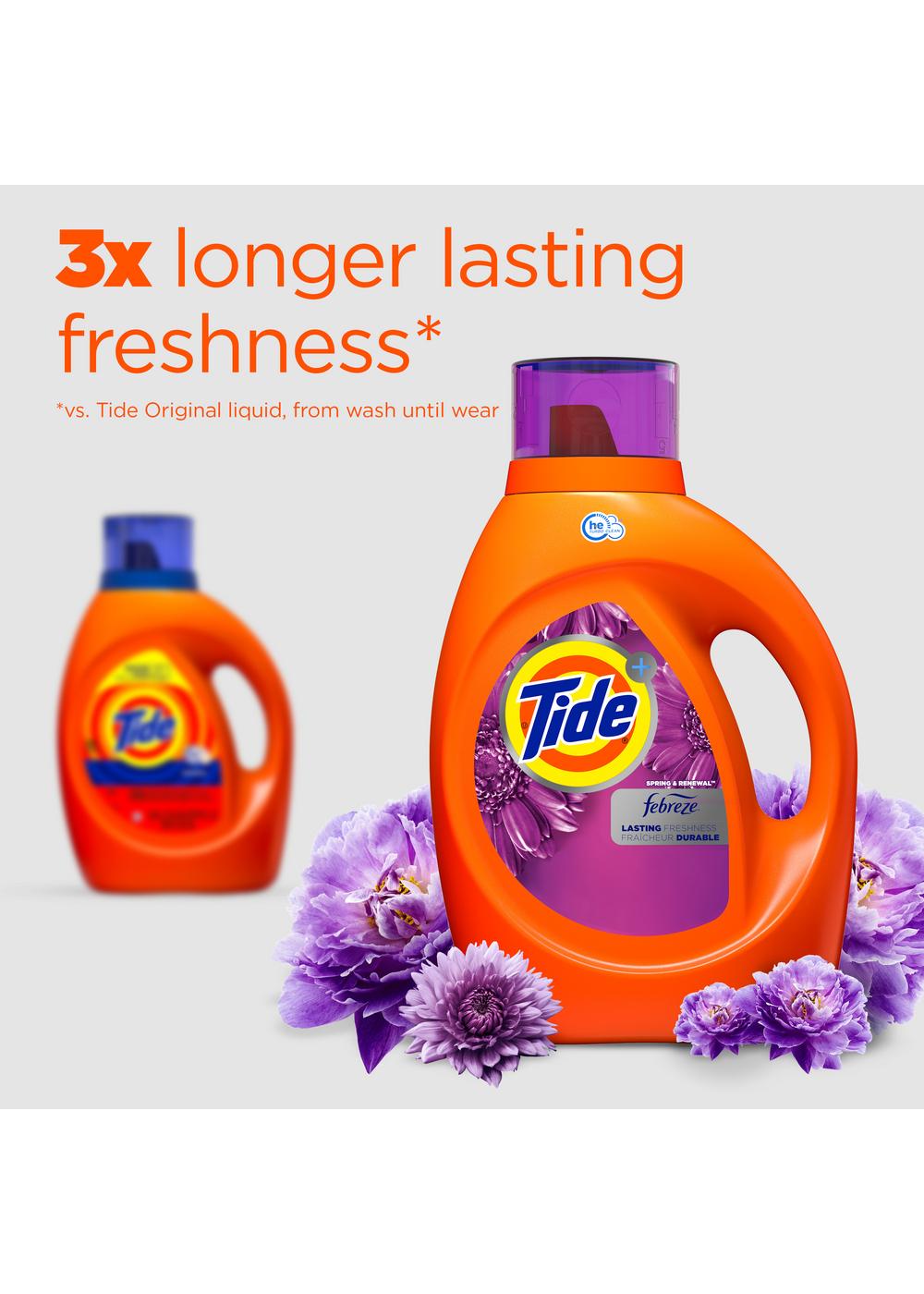 Tide + Febreze HE Turbo Clean Liquid Laundry Detergent, 59 Loads - Spring & Renewal; image 3 of 14