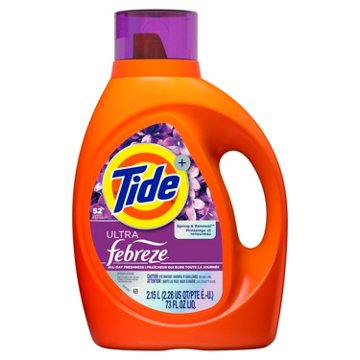 Tide Ultra Febreze Liquid Laundry Detergent, 52 Loads, Spring & Renewal Scent