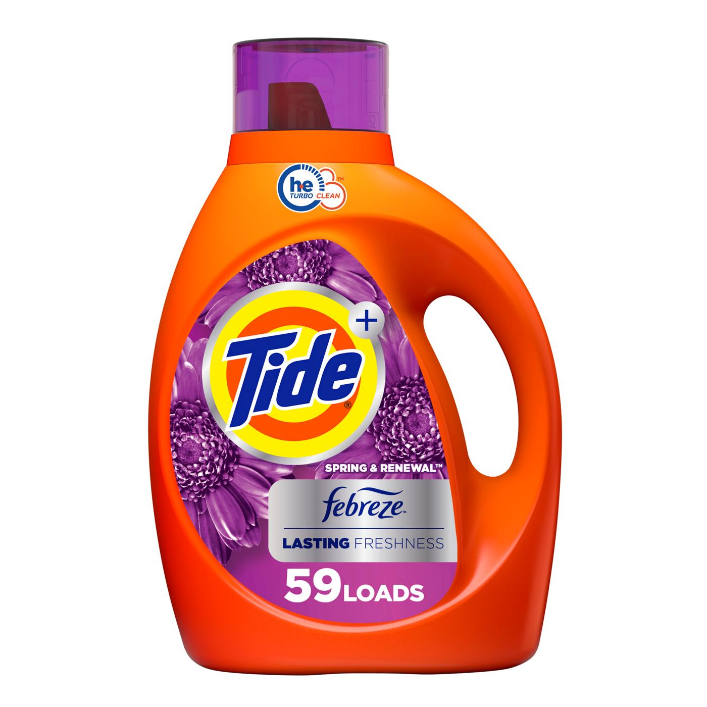 Tide + Febreze HE Turbo Clean Liquid Laundry Detergent, 59 Loads - Spring & Renewal; image 1 of 14