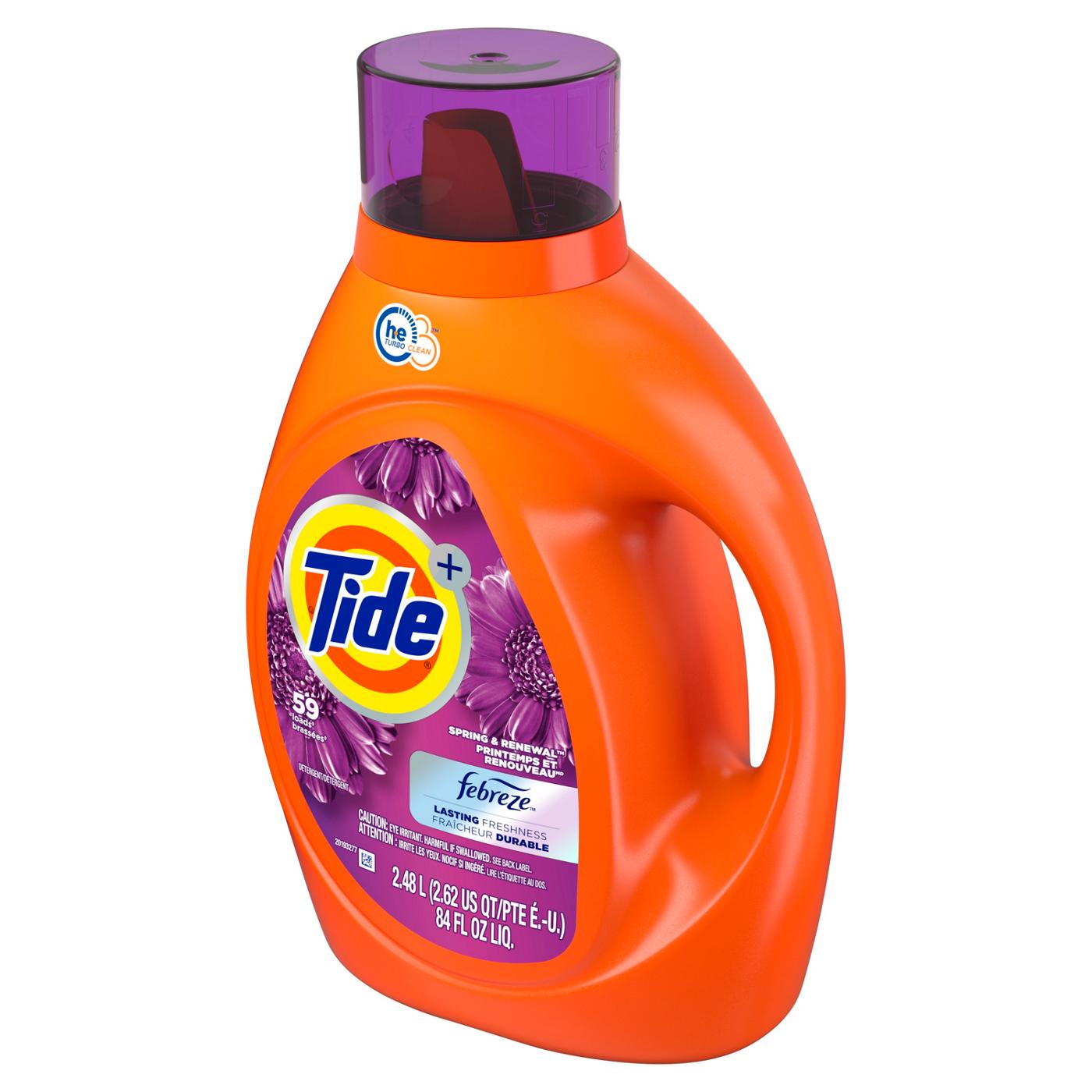 Tide + Febreze HE Turbo Clean Liquid Laundry Detergent, 59 Loads - Spring & Renewal; image 7 of 14