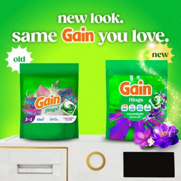 Gain Flings Liquid Washing Detergent Pacs - Moonlight Breeze Scent