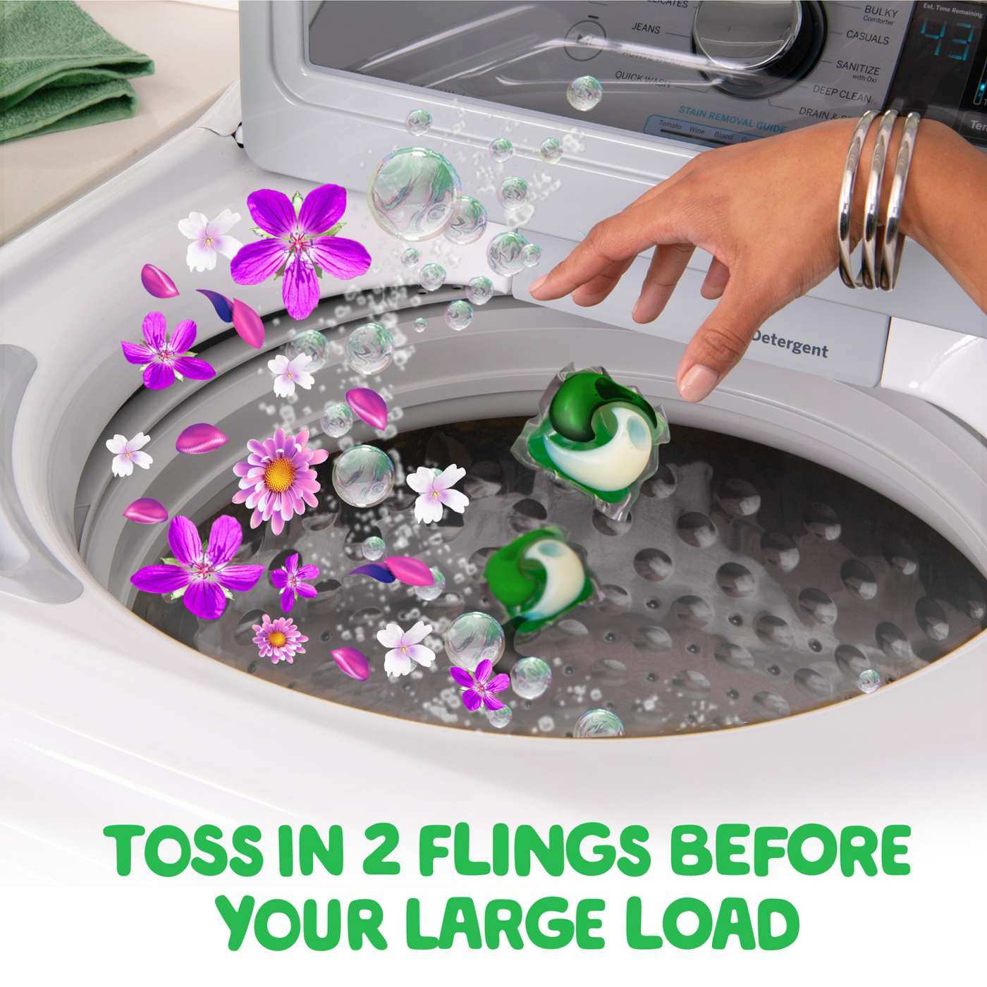 Gain Flings Laundry Detergent Pacs - Moonlight Breeze Scent with Oxi Boost & Febreze; image 8 of 10