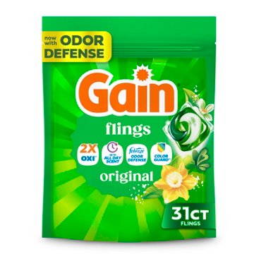 Gain Flings Liquid Washing Detergent Pacs - Original Scent