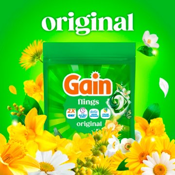 Gain Flings Liquid Washing Detergent Pacs - Original Scent