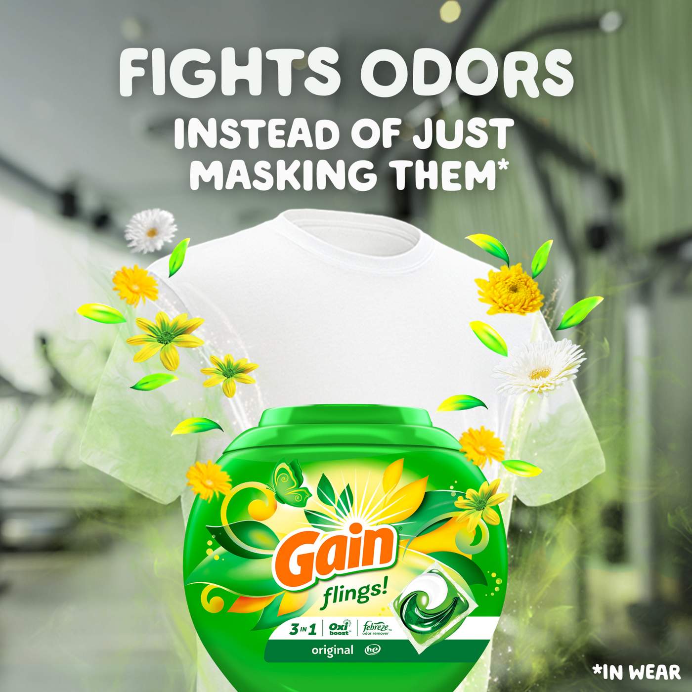 Gain Flings Laundry Detergent Pacs - Original Scent with Oxi Boost & Febreze; image 5 of 9