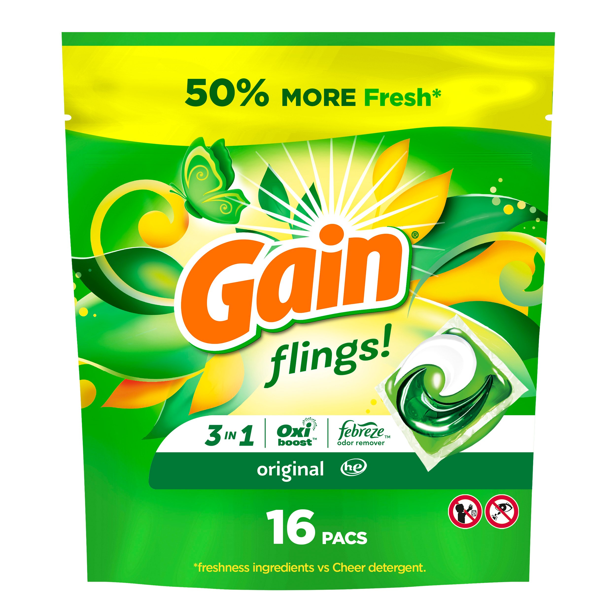 Gain Flings! Original Scent HE Laundry Detergent Pacs Shop Detergent