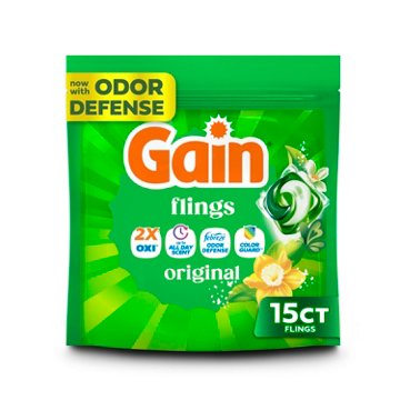 Gain Flings Liquid Washing Detergent Pacs - Original Scent