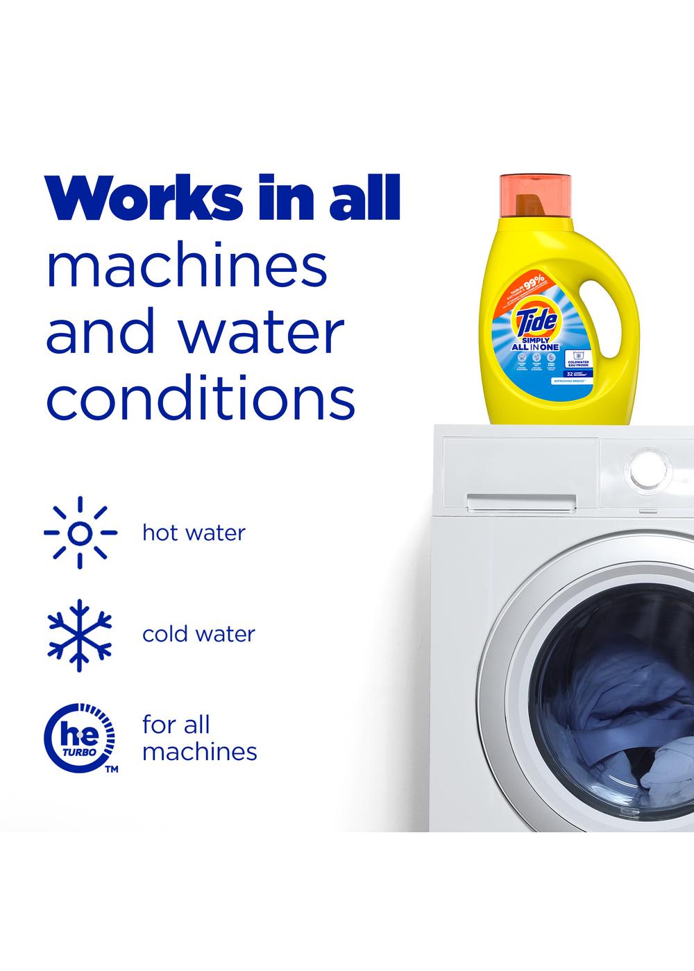 Tide Simply Clean & Fresh HE Liquid Laundry Detergent, 64 Loads - Refreshing Breeze; image 2 of 15