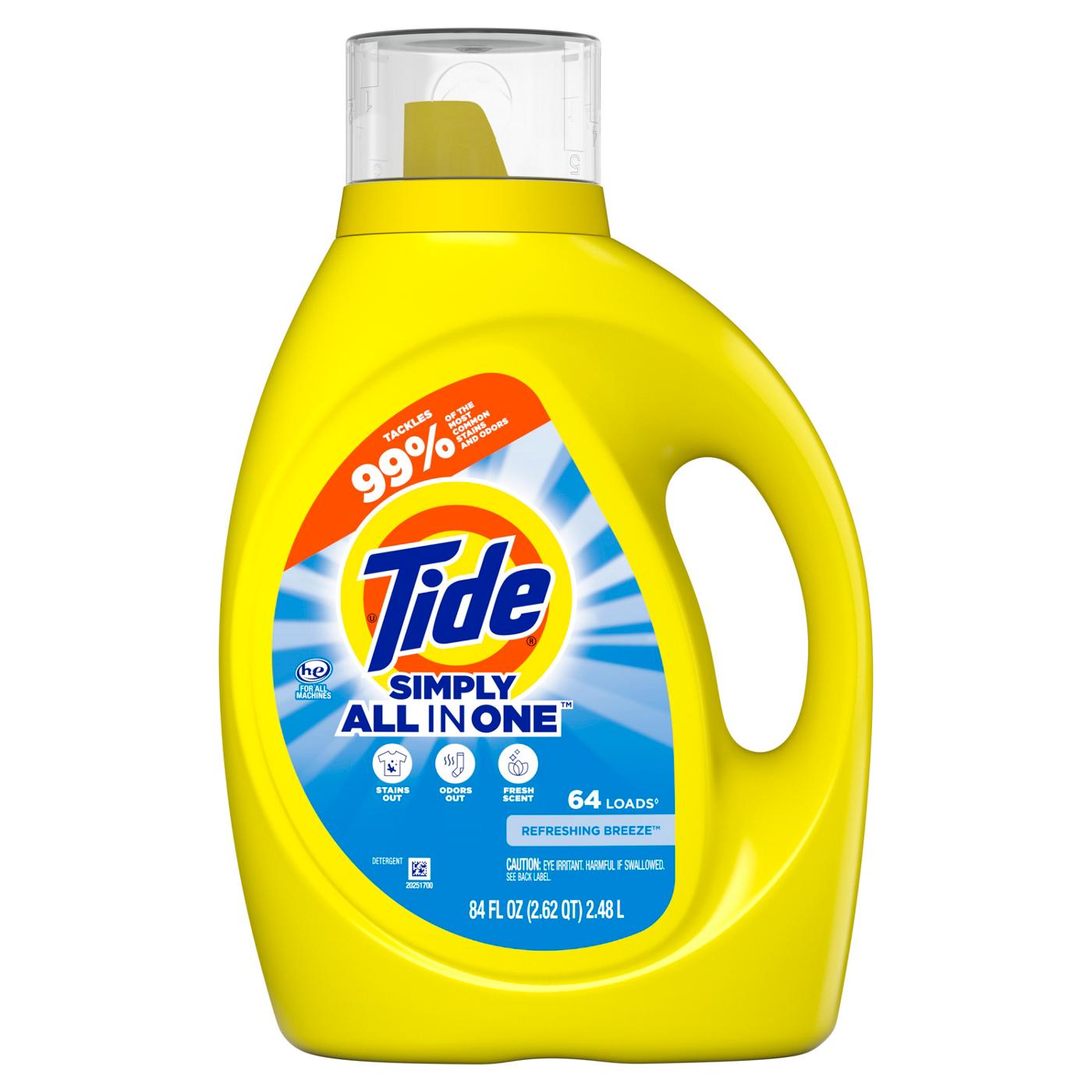 Tide Simply Clean & Fresh HE Liquid Laundry Detergent, 64 Loads - Refreshing Breeze; image 1 of 15
